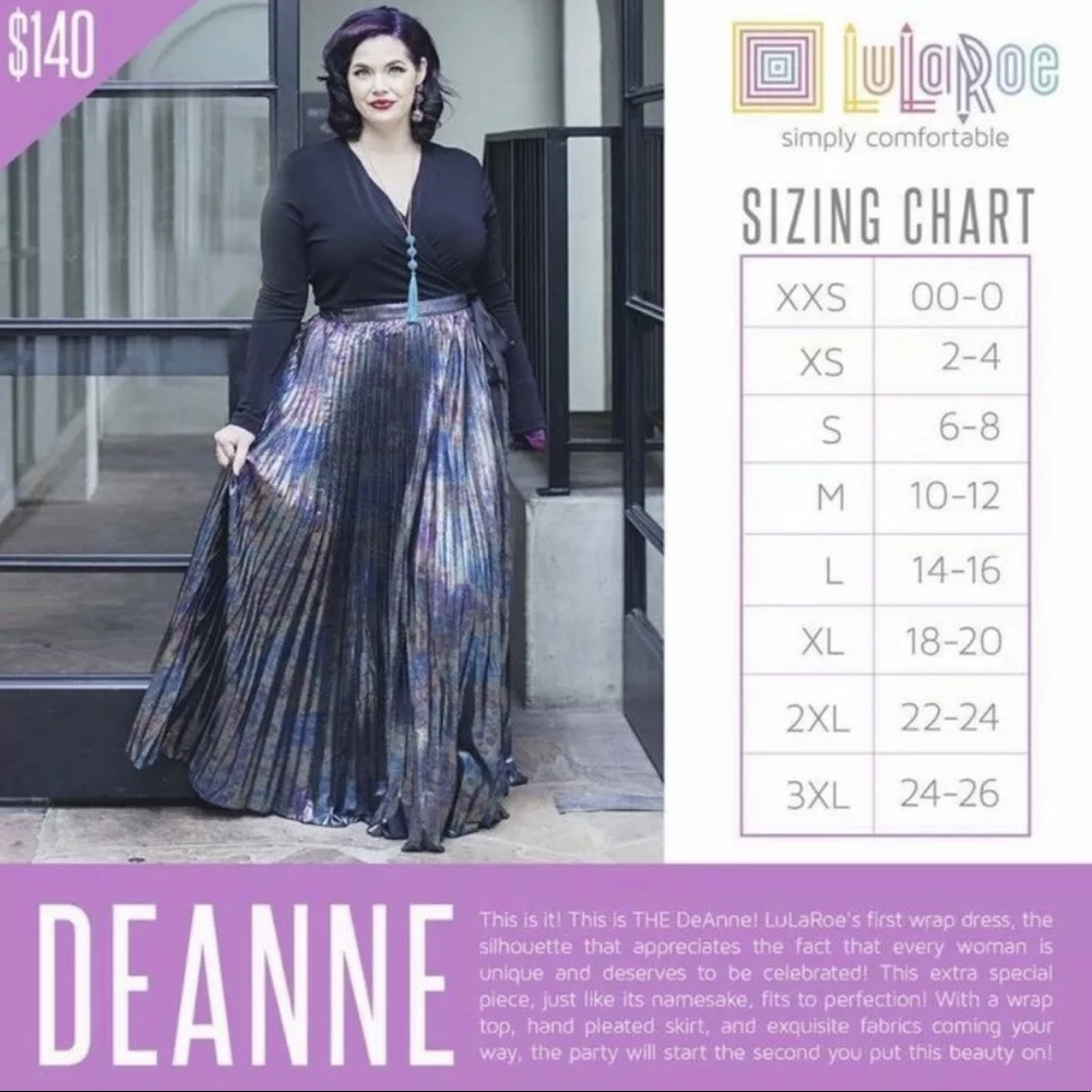 NWT LuLaRoe DeAnne Black And Gold Aztec Print Pleated Long Dress XS - Picture 8 of 8